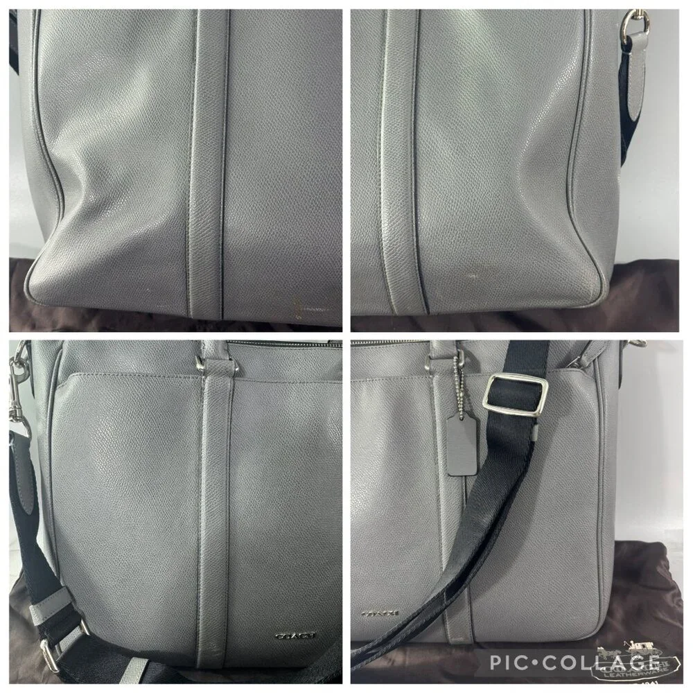 Authentic COACH F71695 METROPOLITAN BAG IN CROSSGRAIN LEATHER, ASH